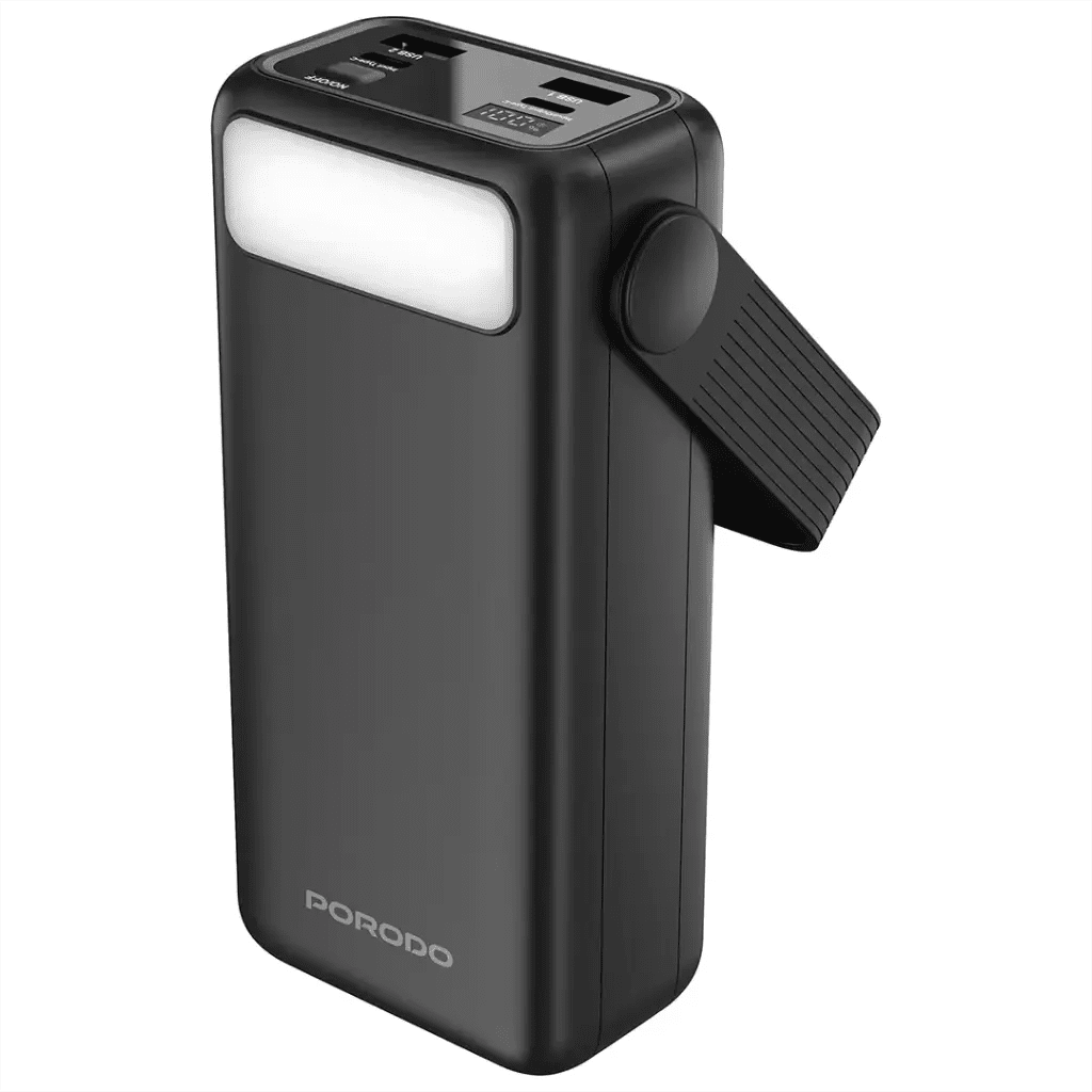 30000mAh Lara Power Bank Built - in Cables Porodo Fast Charge - Black - Saif Al Najmi KwPower BanksPorodoSaif Al Najmi Kw30000mAh Lara Power Bank Built - in Cables Porodo Fast Charge - Black